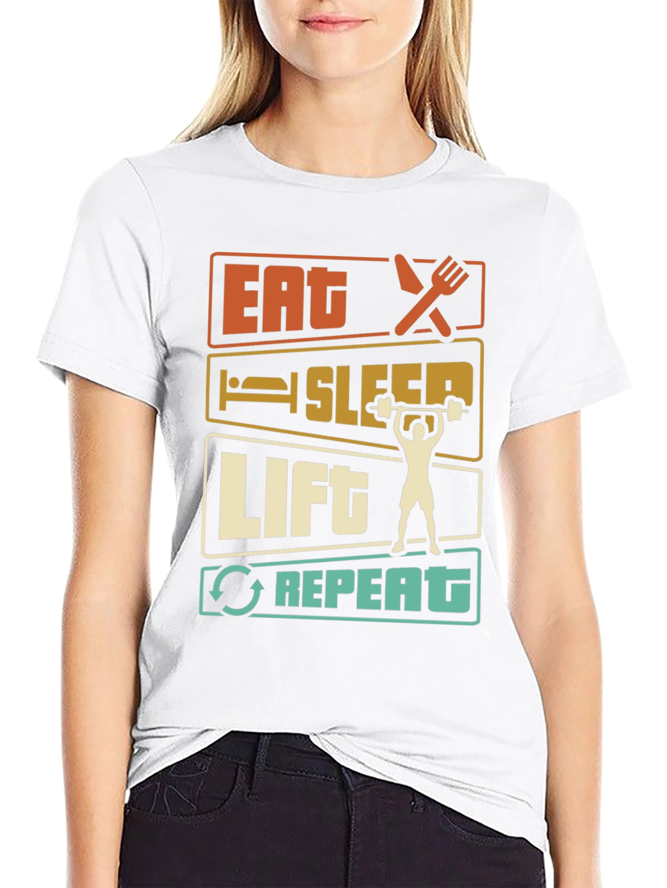 Eat Sleep Lift Repeat Graphic T-Shirt