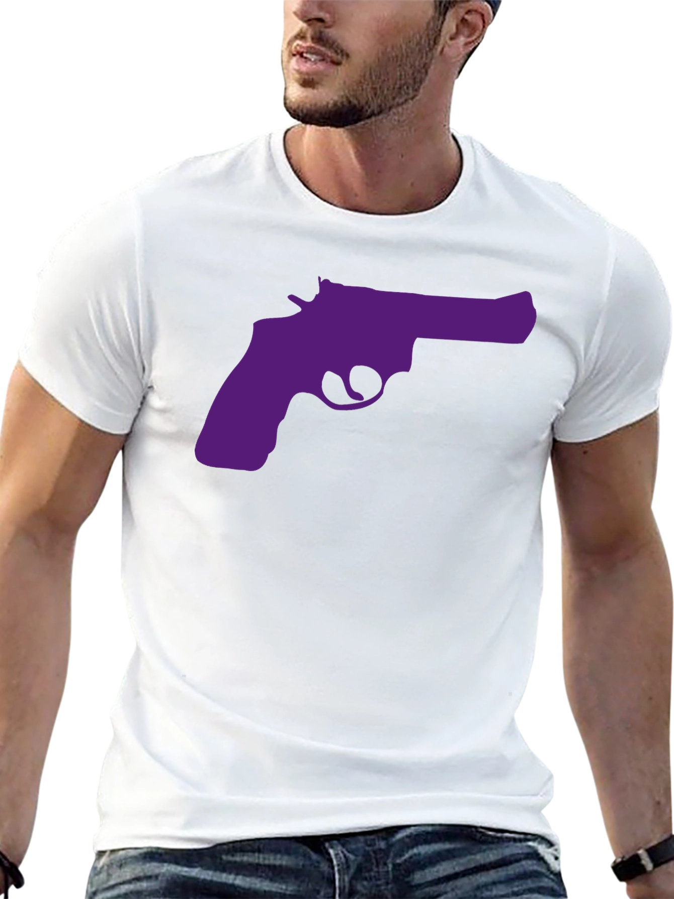 Purple Revolver Graphic Black T-Shirt