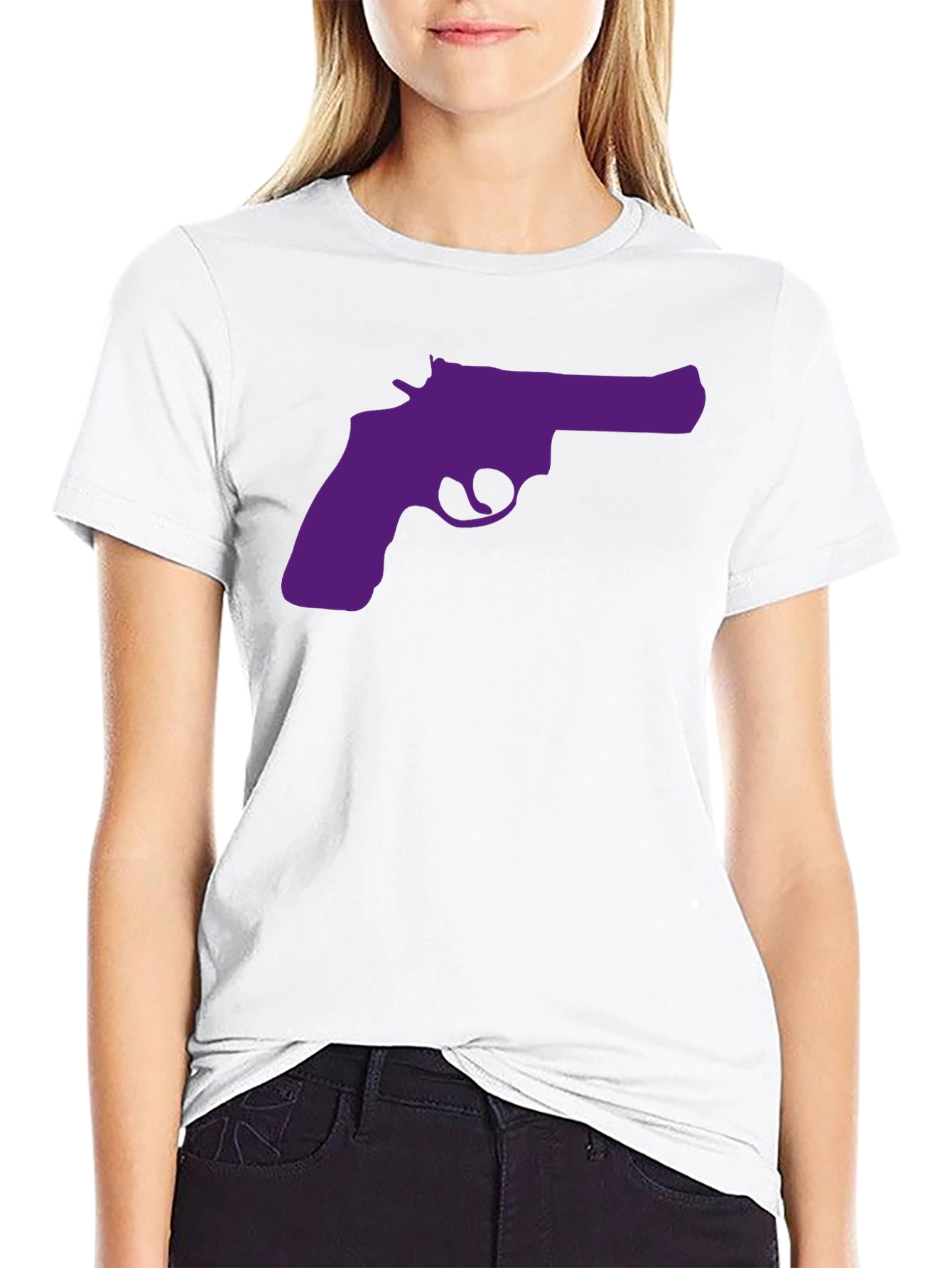 Purple Revolver Graphic Black T-Shirt