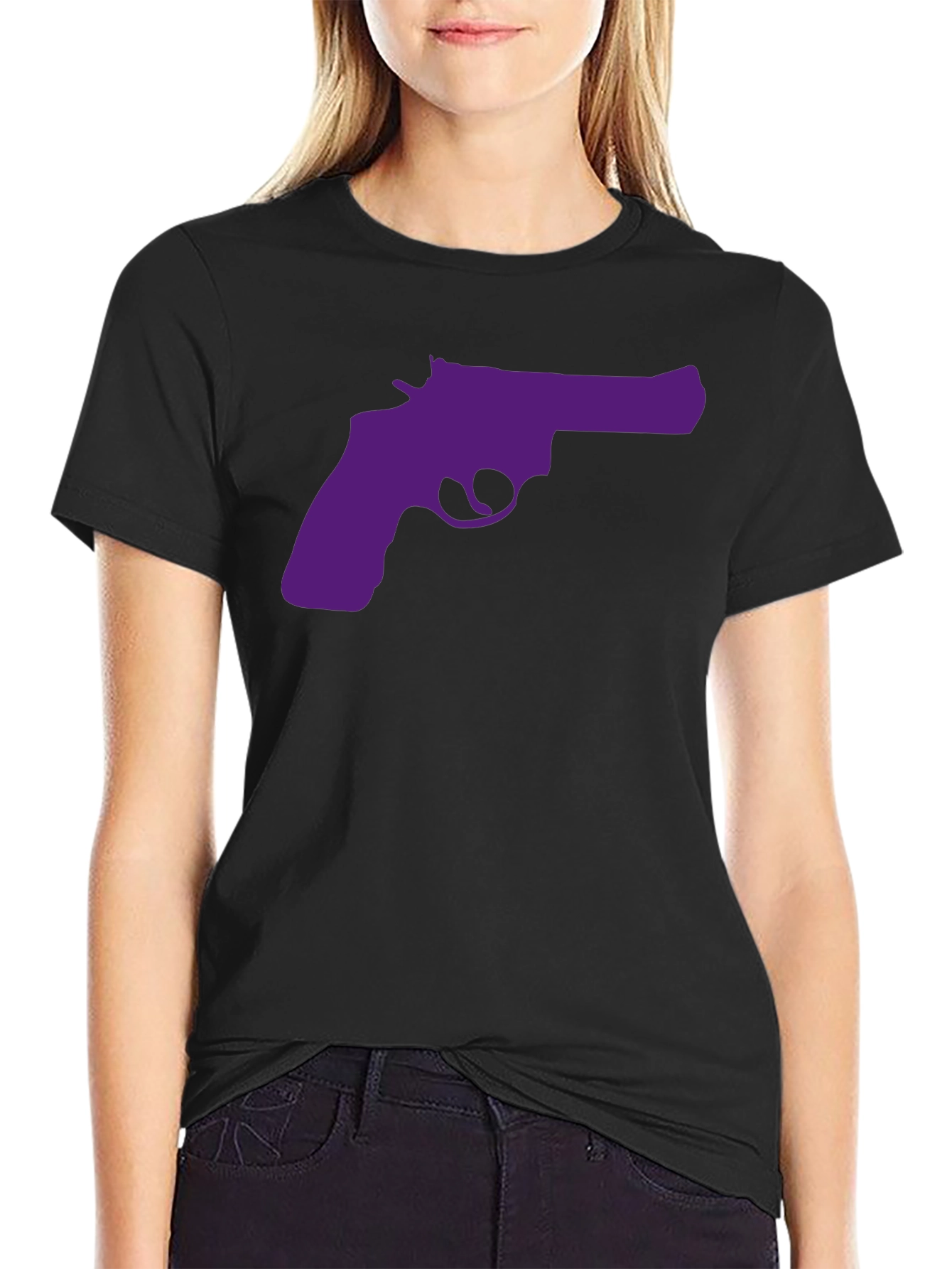 Purple Revolver Graphic Black T-Shirt