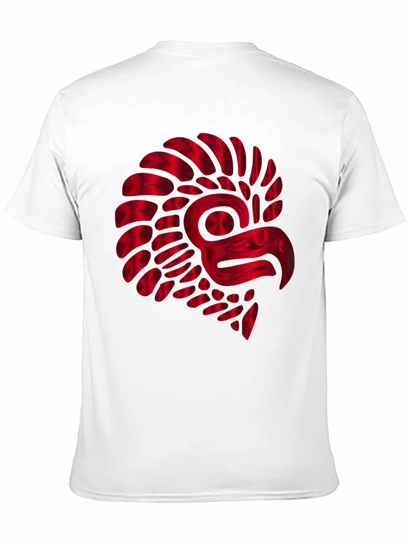Red Metallic Eagle Design Black T-Shirt