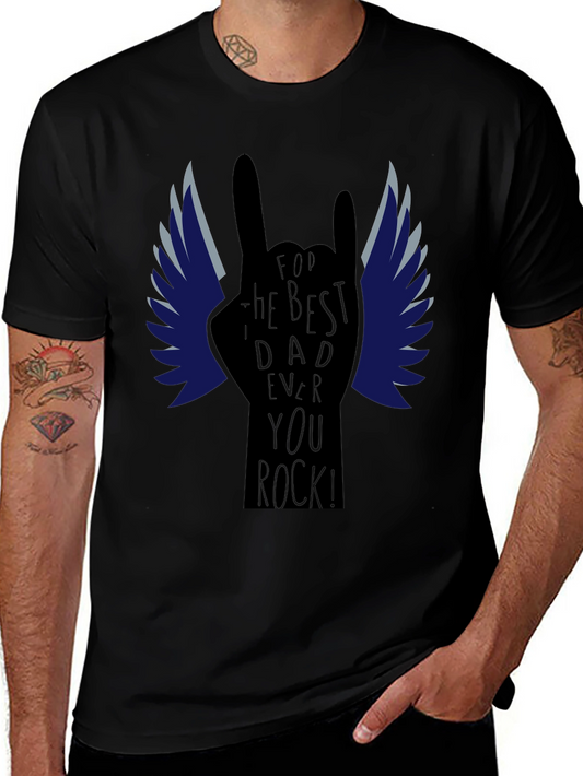 Best Dad Ever Rock Hand T-Shirt