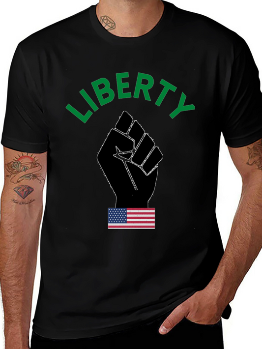 Liberty Fist Graphic T-Shirt - Patriotic Design
