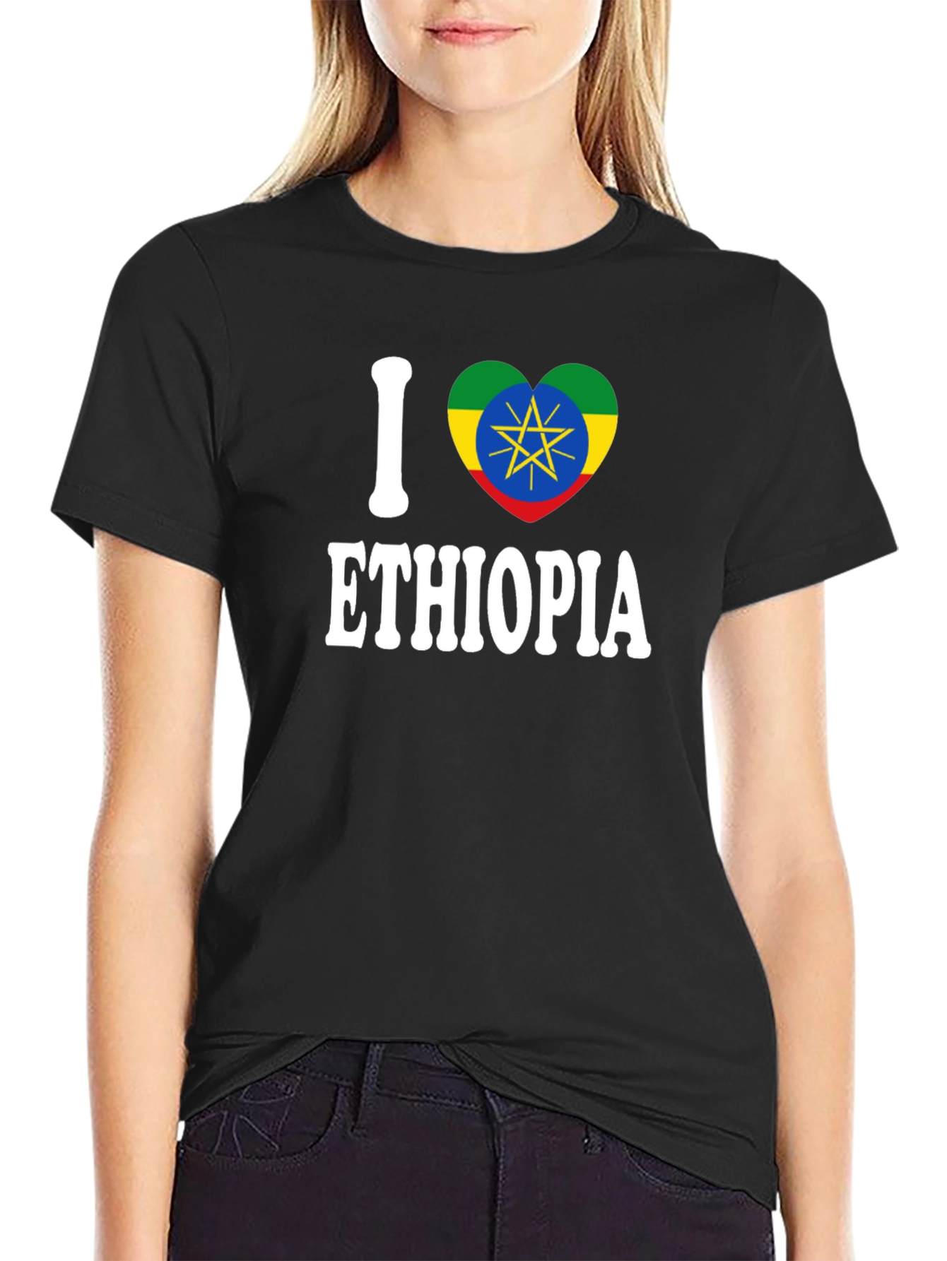I Love Ethiopia Heart Flag T-Shirt