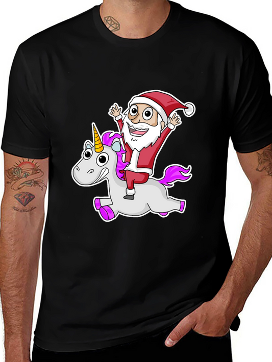 Santa Riding a Unicorn T-Shirt