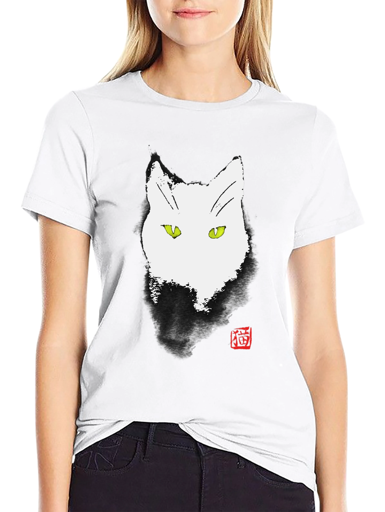 Abstract Cat Graphic Tee - Unique Ink Style