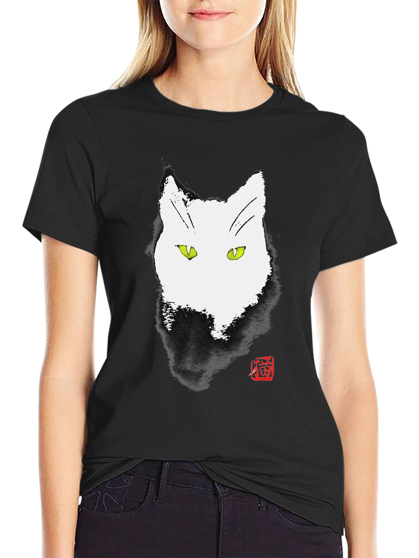 Abstract Cat Graphic Tee - Unique Ink Style