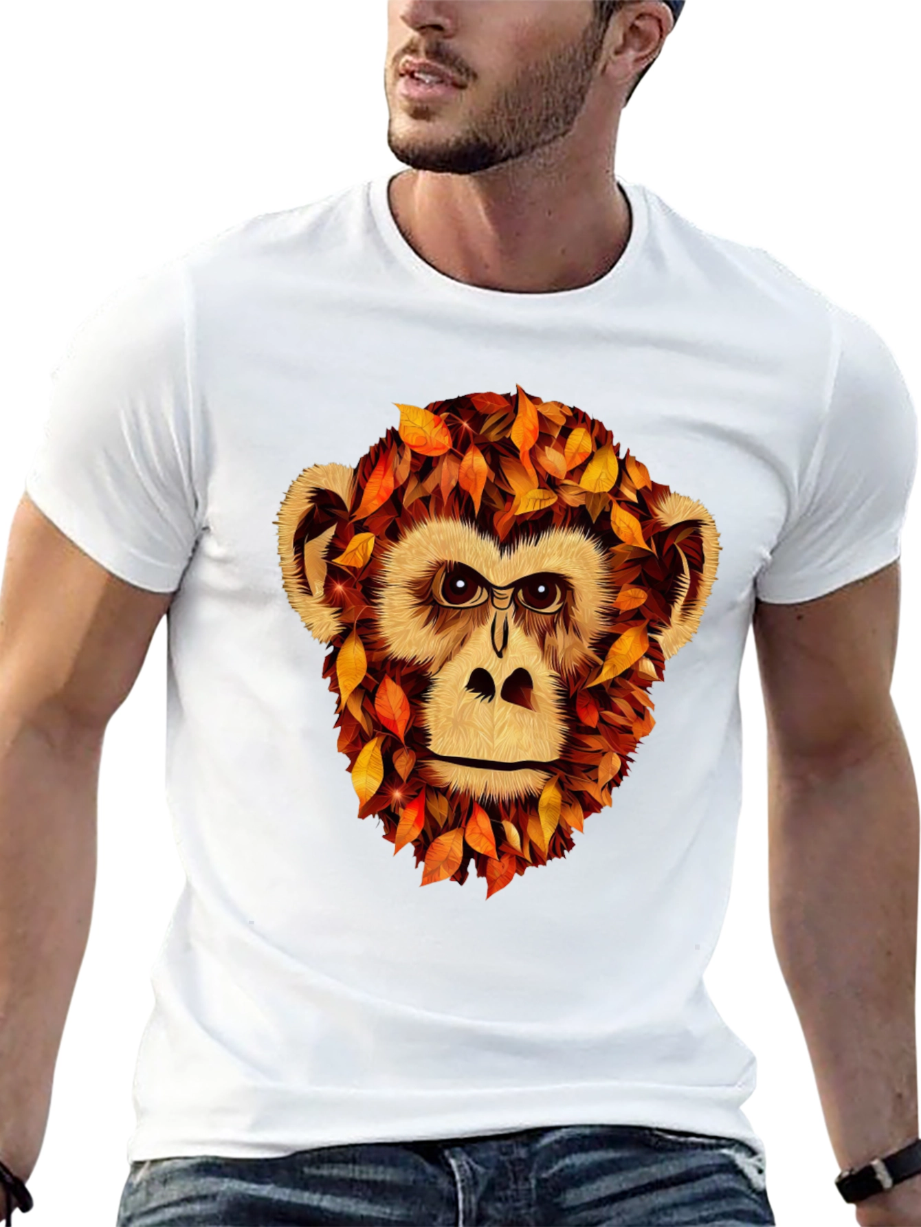 Autumn Monkey Graphic T-Shirt - Unique Fall Apparel