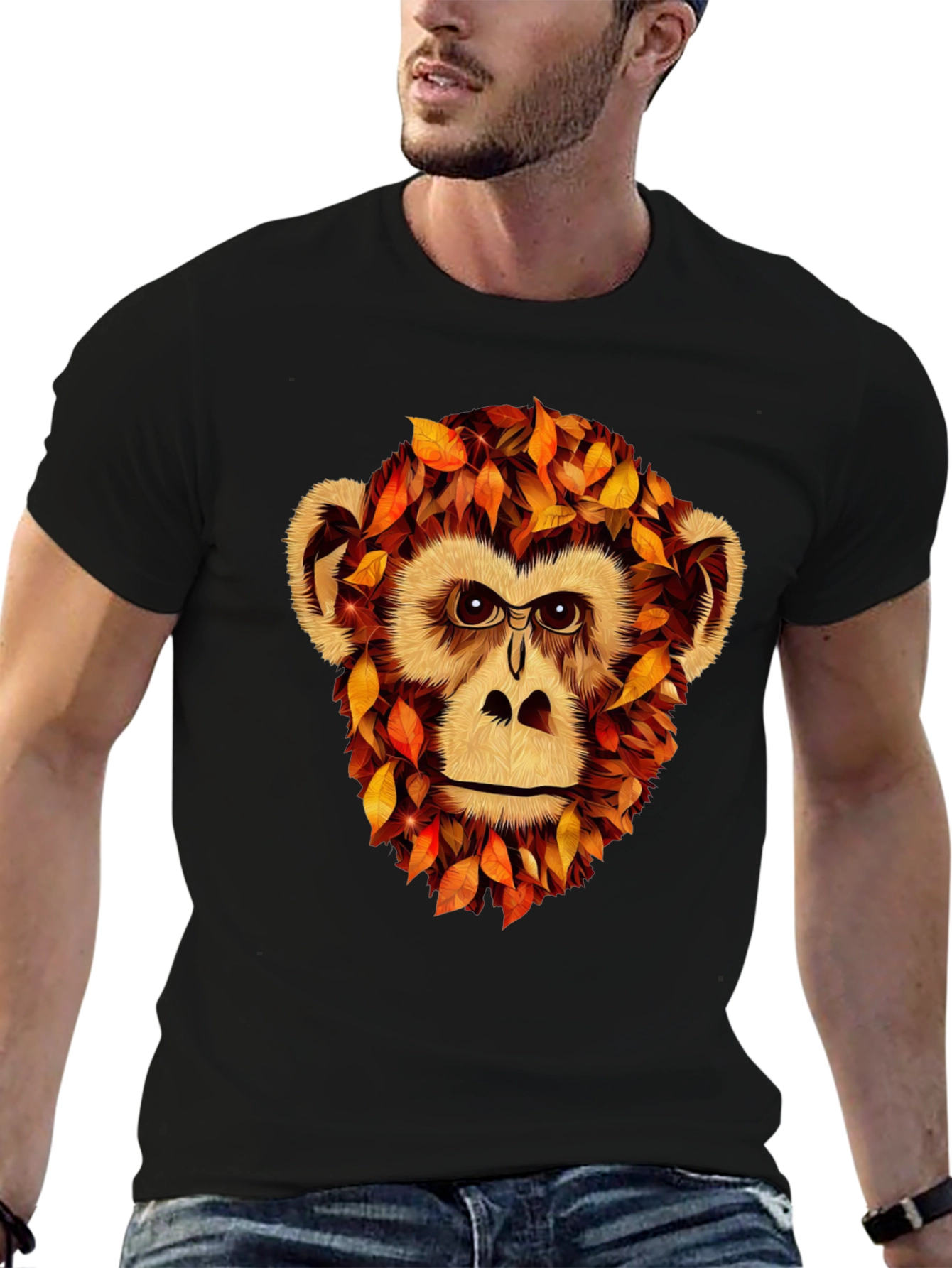 Autumn Monkey Graphic T-Shirt - Unique Fall Apparel