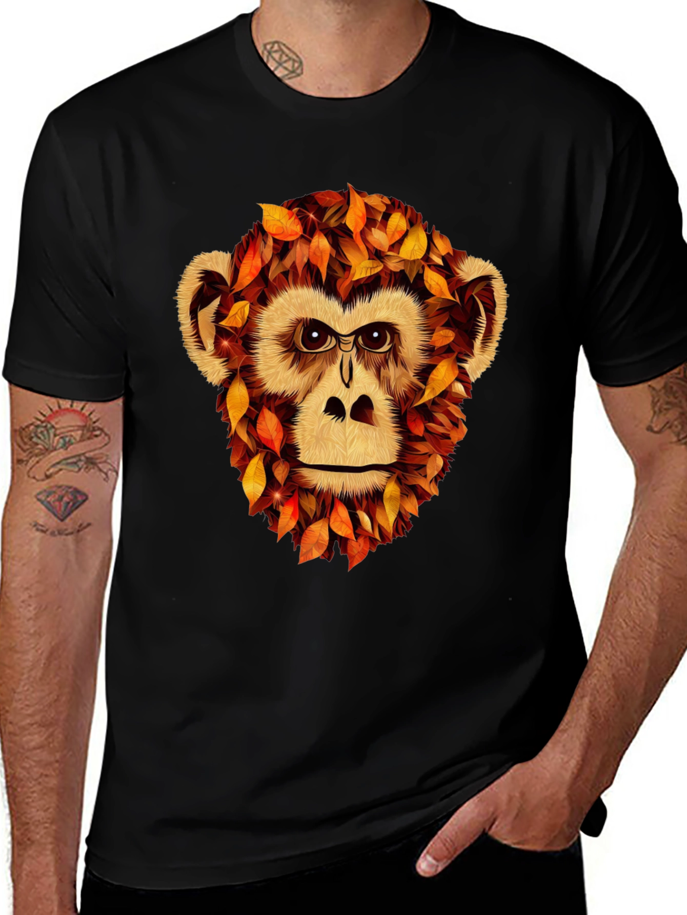 Autumn Monkey Graphic T-Shirt - Unique Fall Apparel