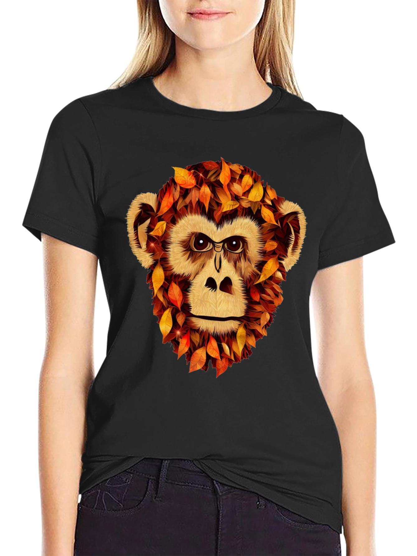Autumn Monkey Graphic T-Shirt - Unique Fall Apparel