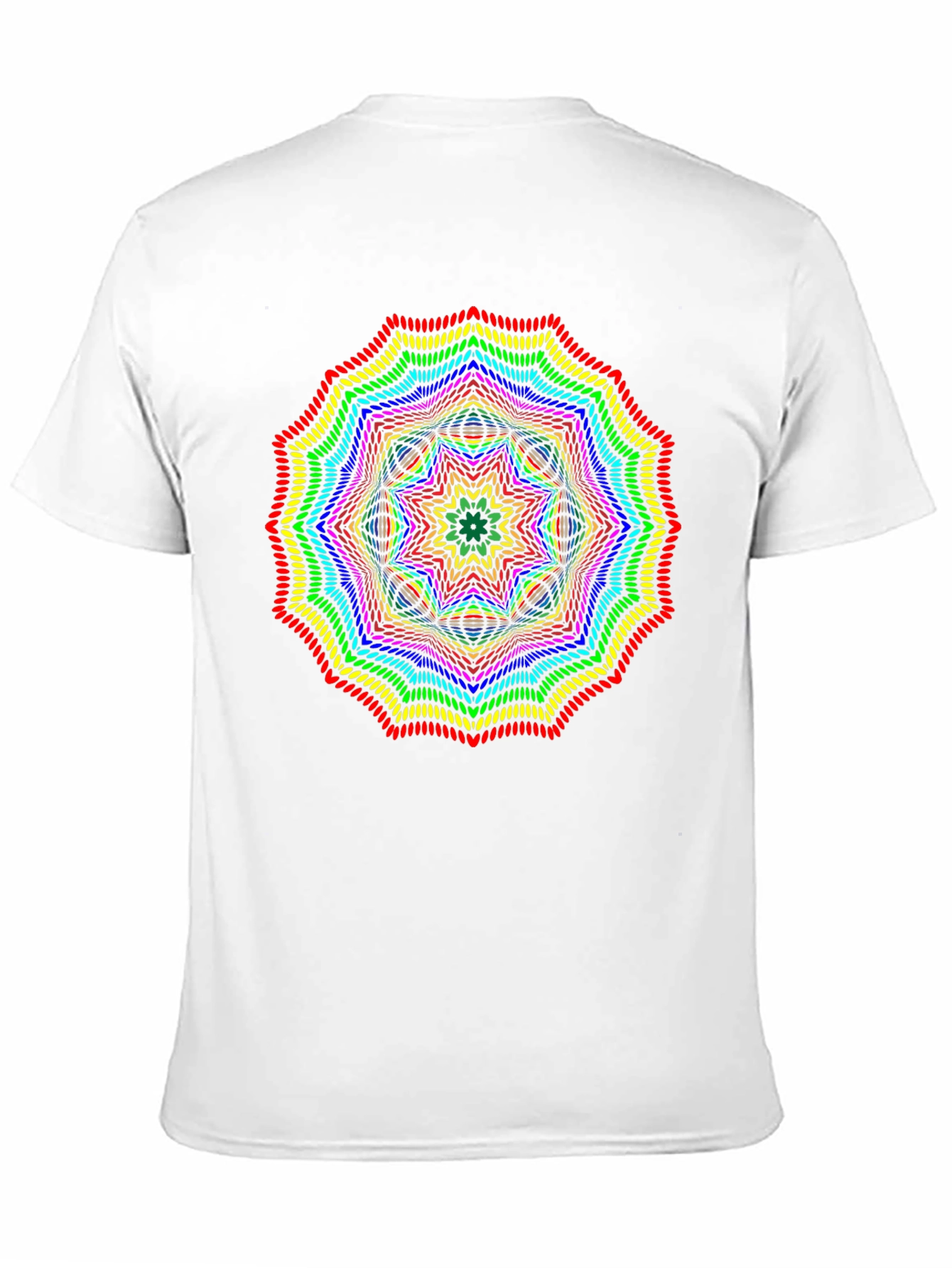 Rainbow Mandala Graphic T-Shirt - Black Crew Neck Tee