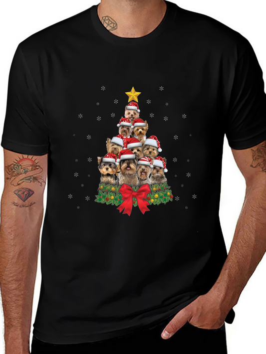 Yorkie Christmas Tree T-Shirt