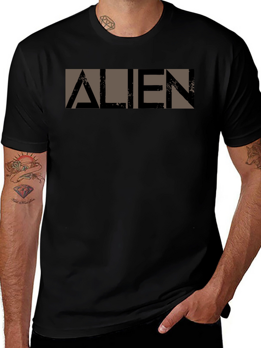 Alien Graphic Print Black T-Shirt - Sci-Fi Fan Apparel