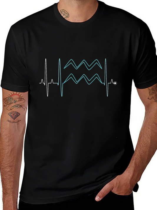 Aquarius Zodiac Sign Heartbeat T-Shirt