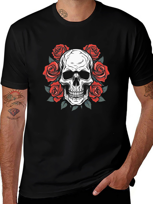 Skull & Roses Graphic Tee - Rocker Style