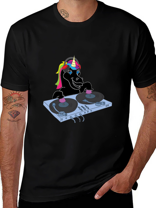 Unicorn DJ Black T-Shirt