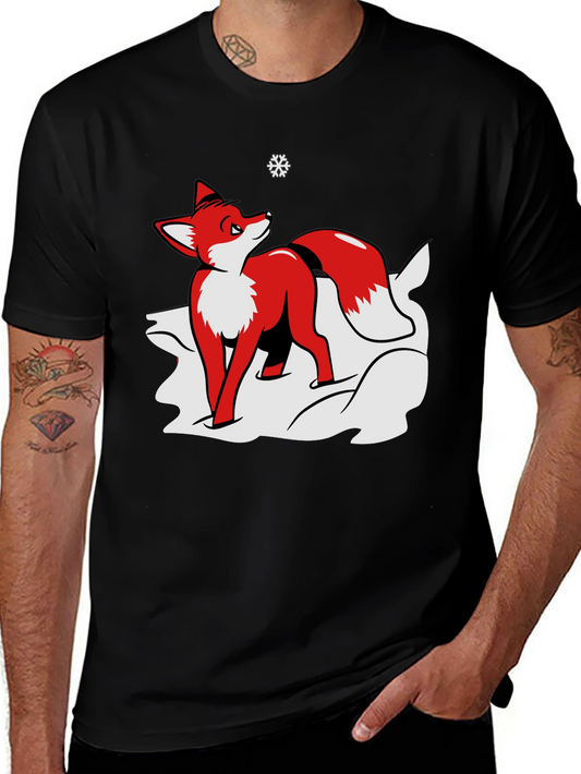 Fox in Snow Graphic Tee - Black