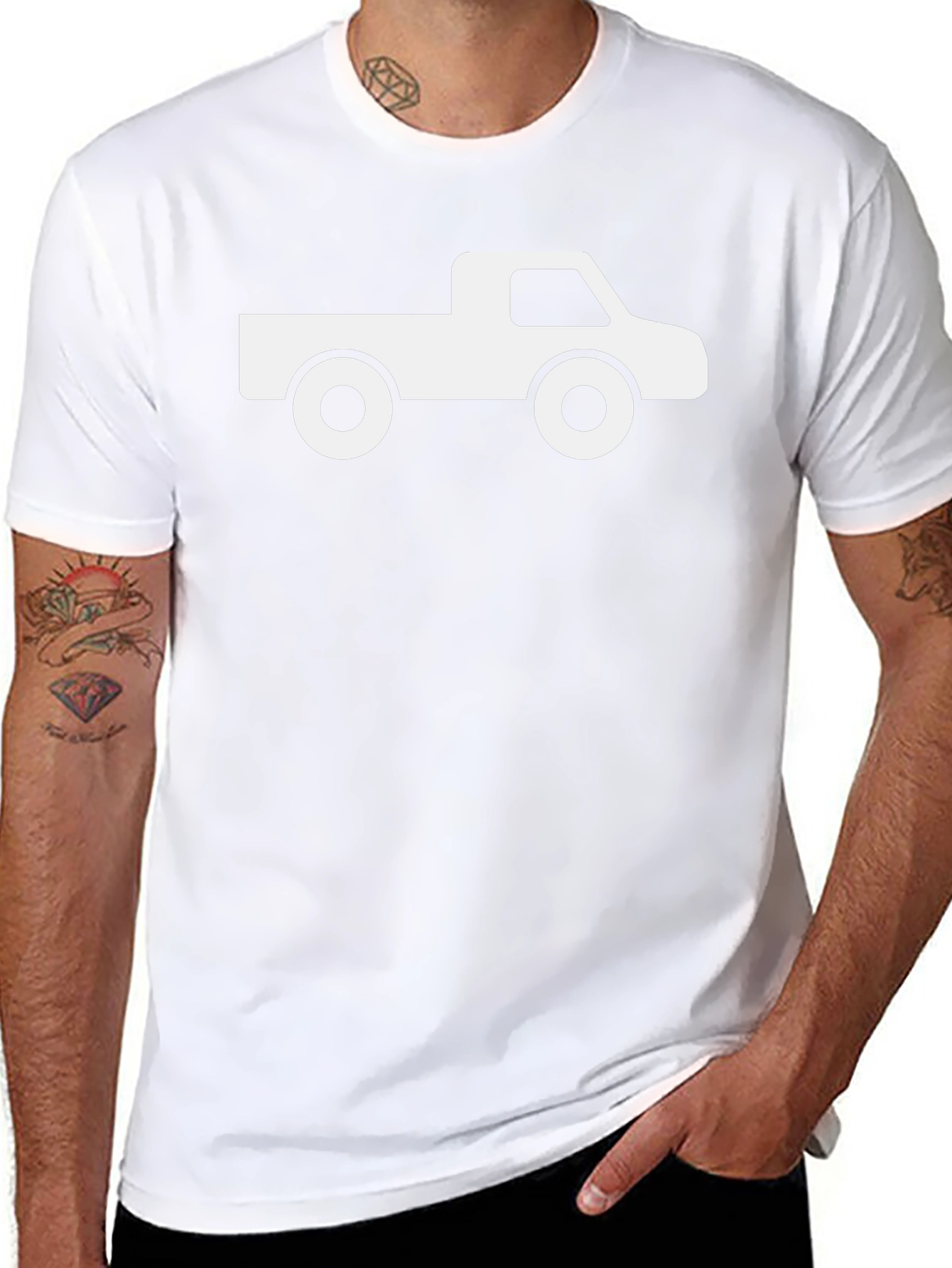 Truck Graphic Tee - Black Cotton T-Shirt