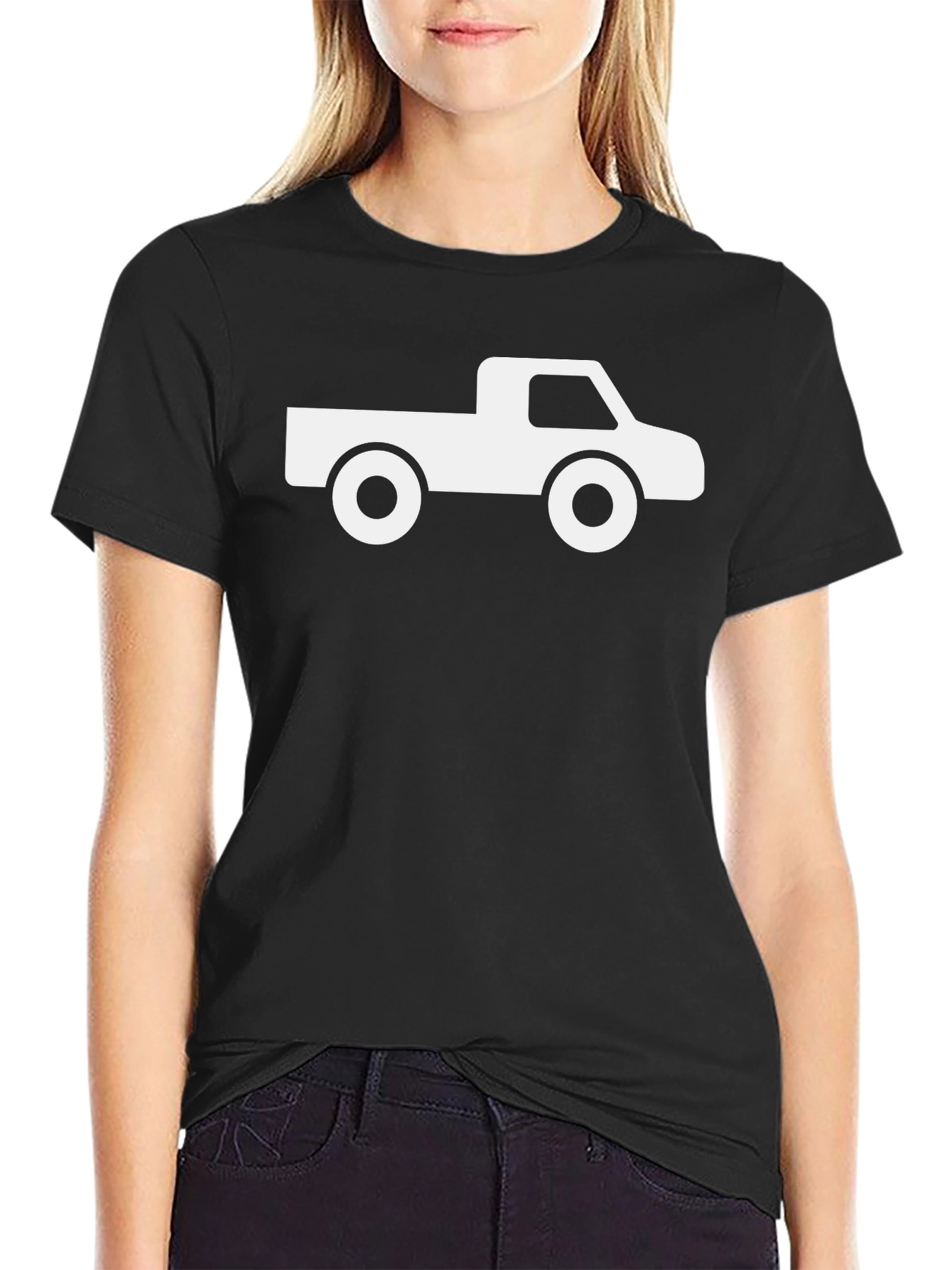 Truck Graphic Tee - Black Cotton T-Shirt