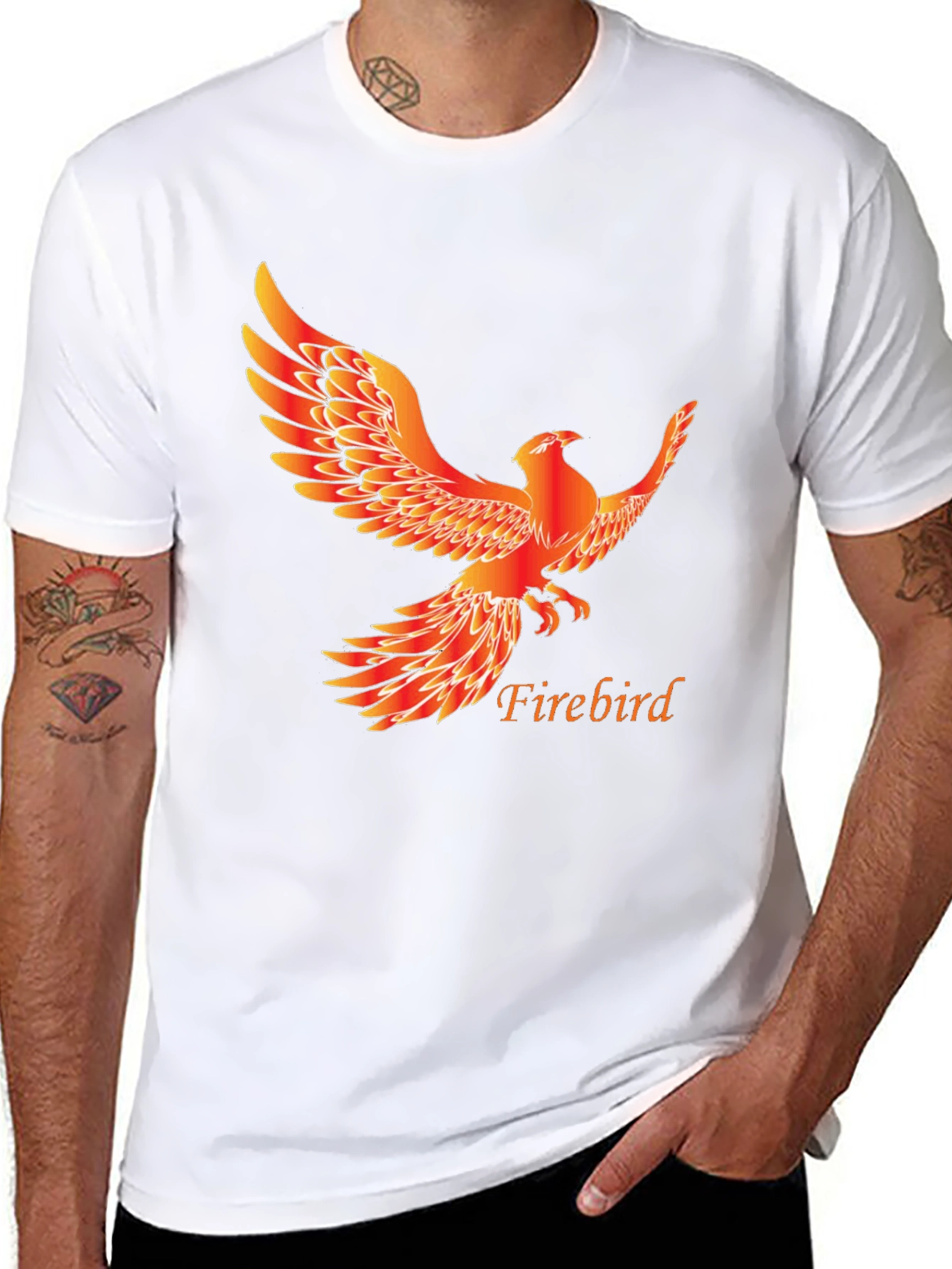 Firebird Graphic Tee - Mens Black Cotton T-Shirt