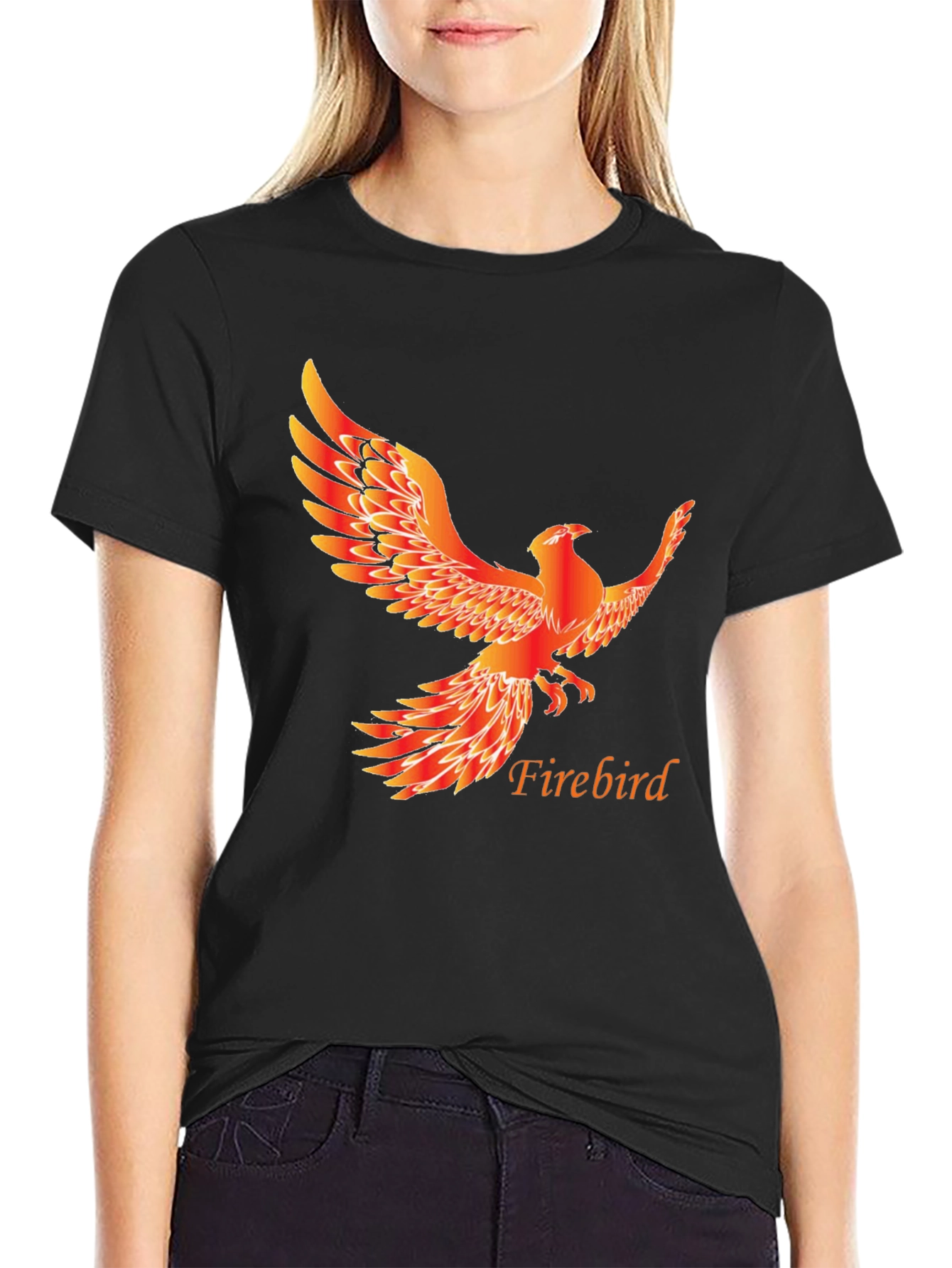 Firebird Graphic Tee - Mens Black Cotton T-Shirt
