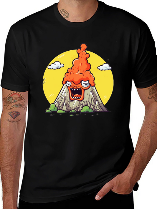 Cartoon Volcano T-Shirt - Erupting Style!