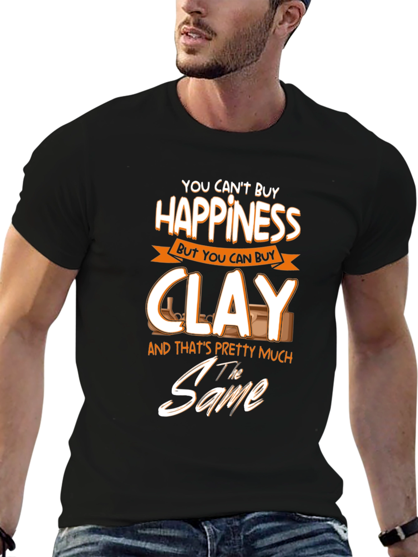 Happiness & Clay Black Graphic Tee