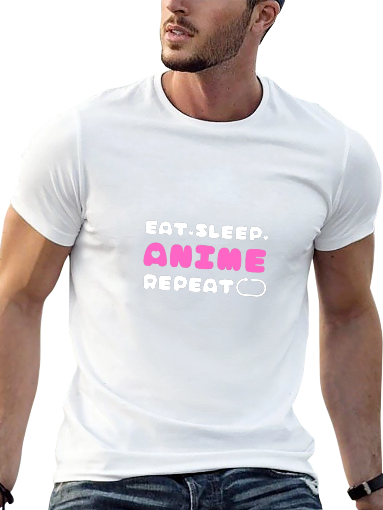 Eat Sleep Anime Repeat Graphic Tee