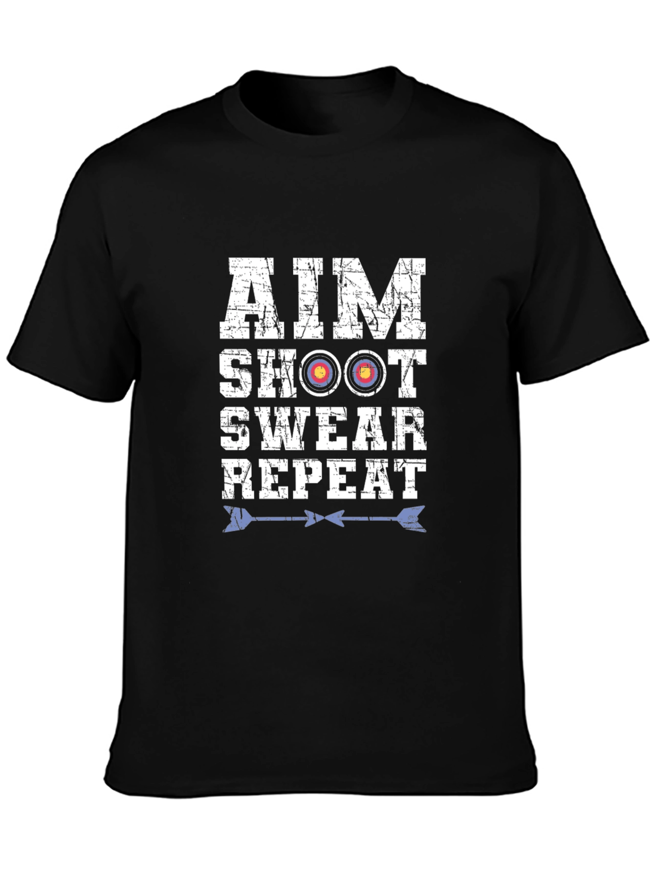 Aim Shoot Swear Repeat T-Shirt - Archery Design