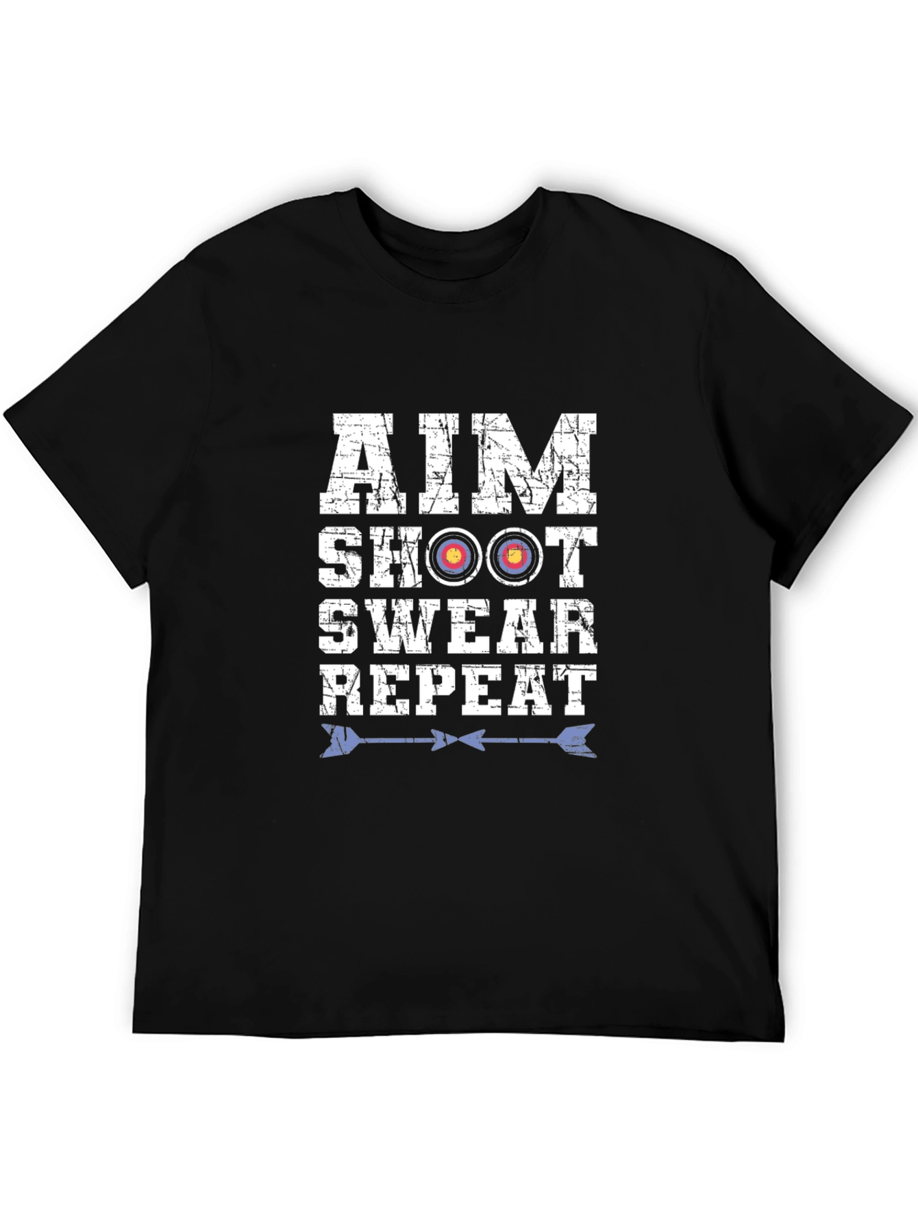 Aim Shoot Swear Repeat T-Shirt - Archery Design