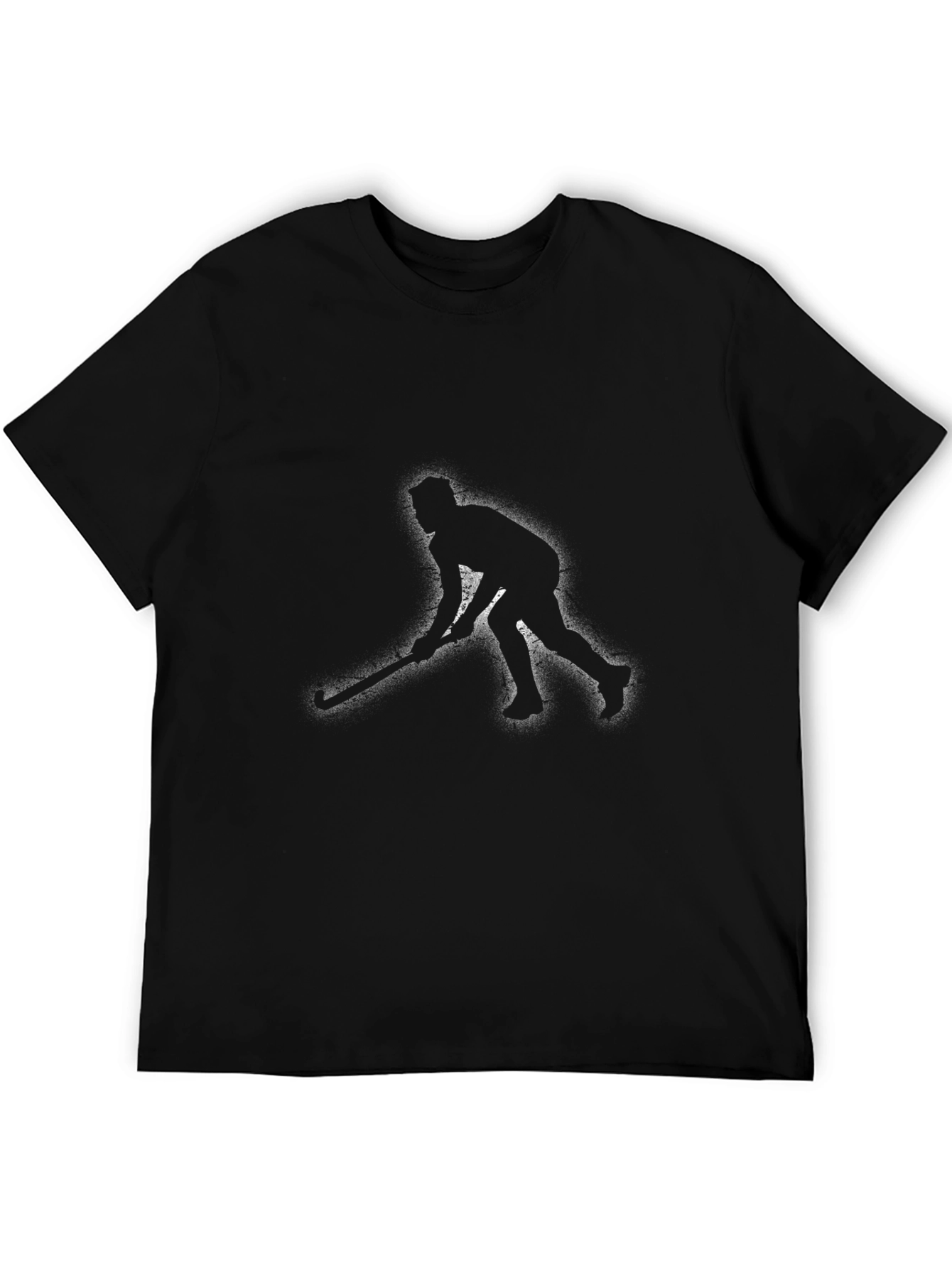 Hockey Player Silhouette Black T-Shirt