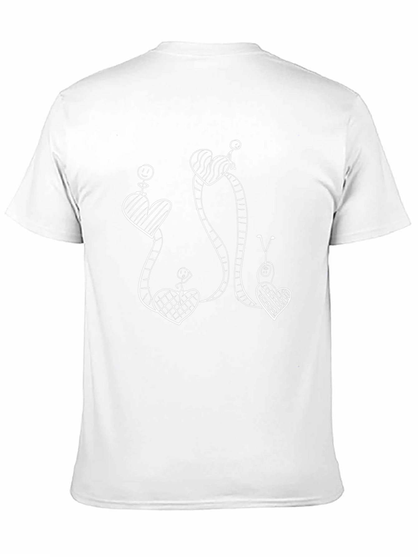 Whimsical Heart Vine Graphic Tee - Black