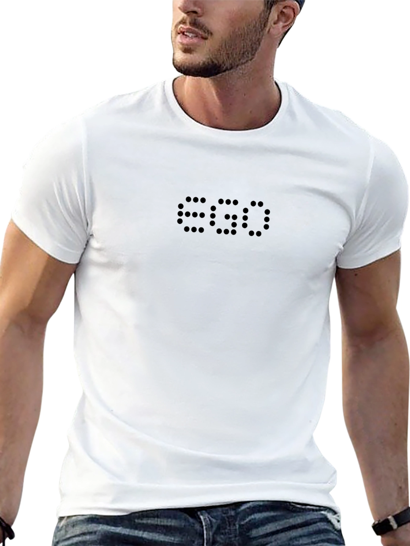 EGO Dotted Print Black T-Shirt
