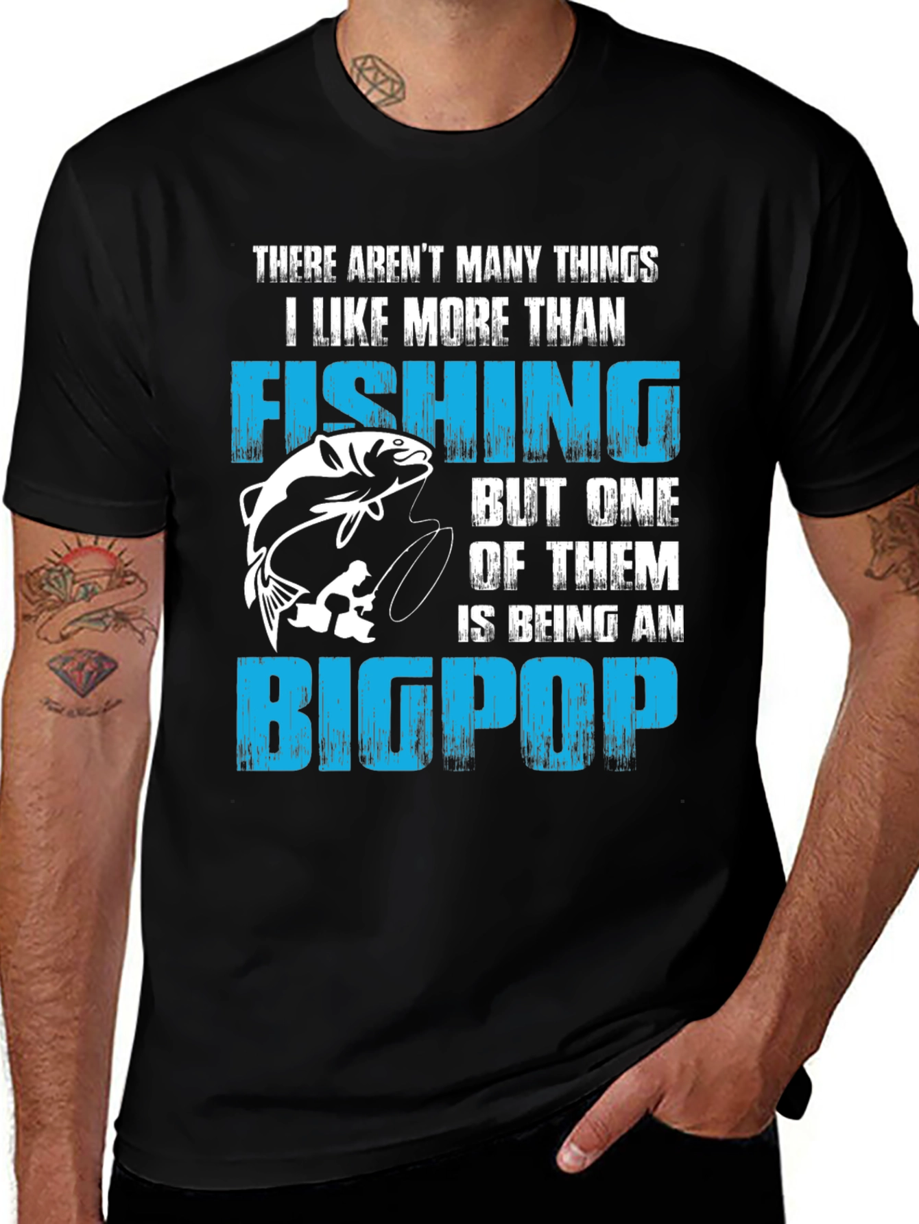 Fishing Big Pop T-Shirt - Fisherman Grandpa Tee