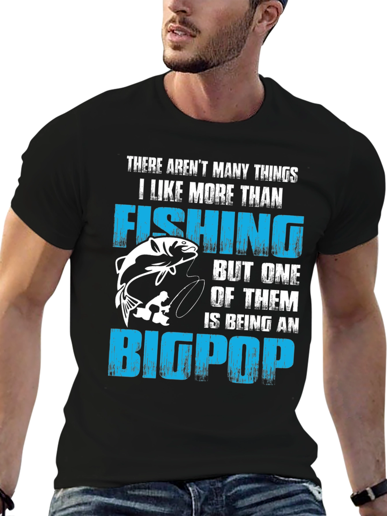 Fishing Big Pop T-Shirt - Fisherman Grandpa Tee
