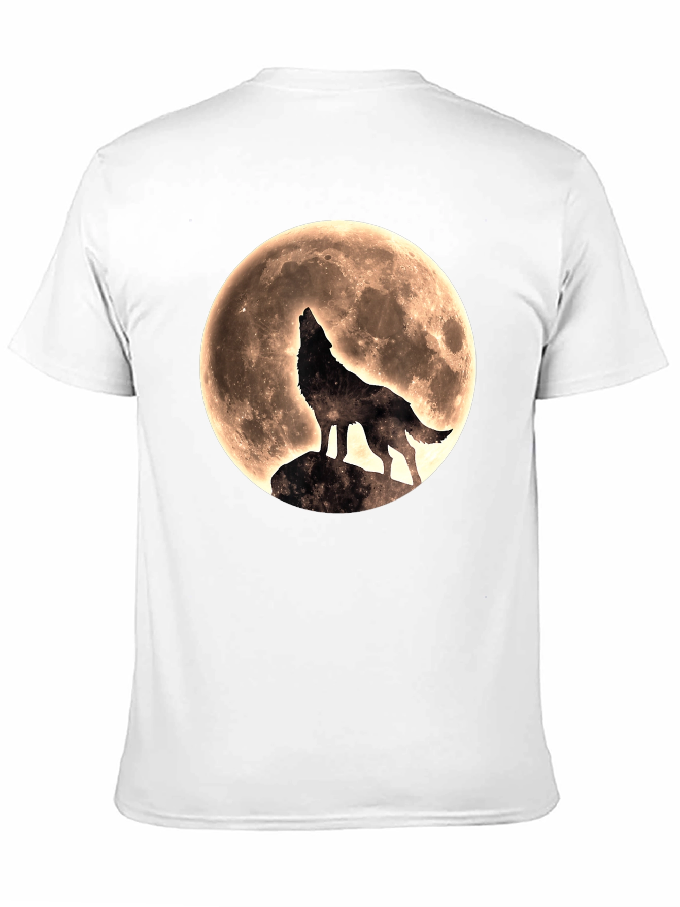 Wolf Howling at Moon Graphic T-Shirt - Black