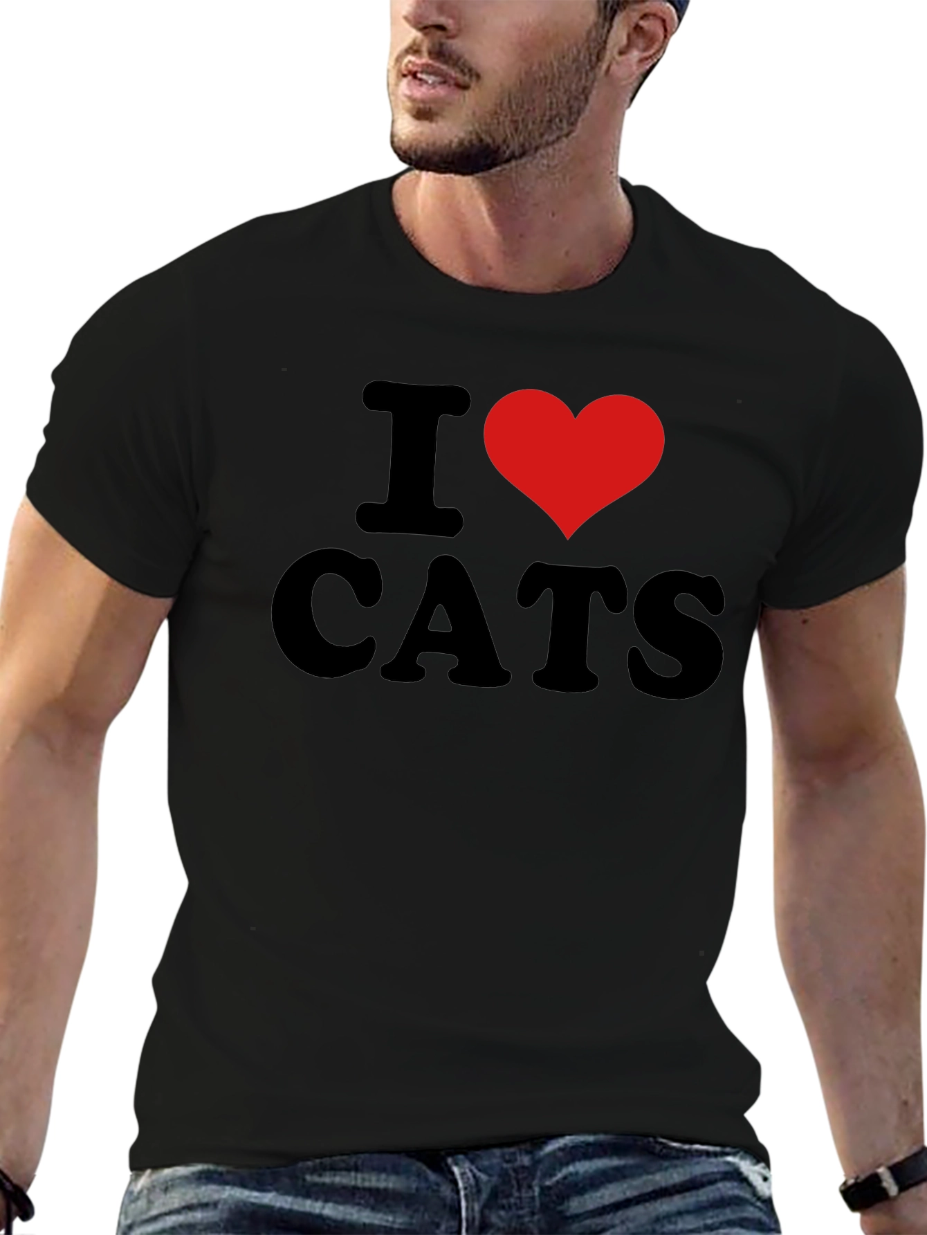 I Heart Cats Black Graphic Tee