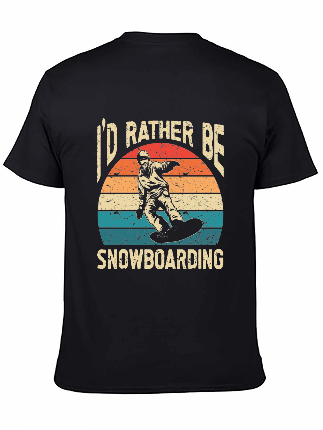 Id Rather Be Snowboarding Black T-Shirt