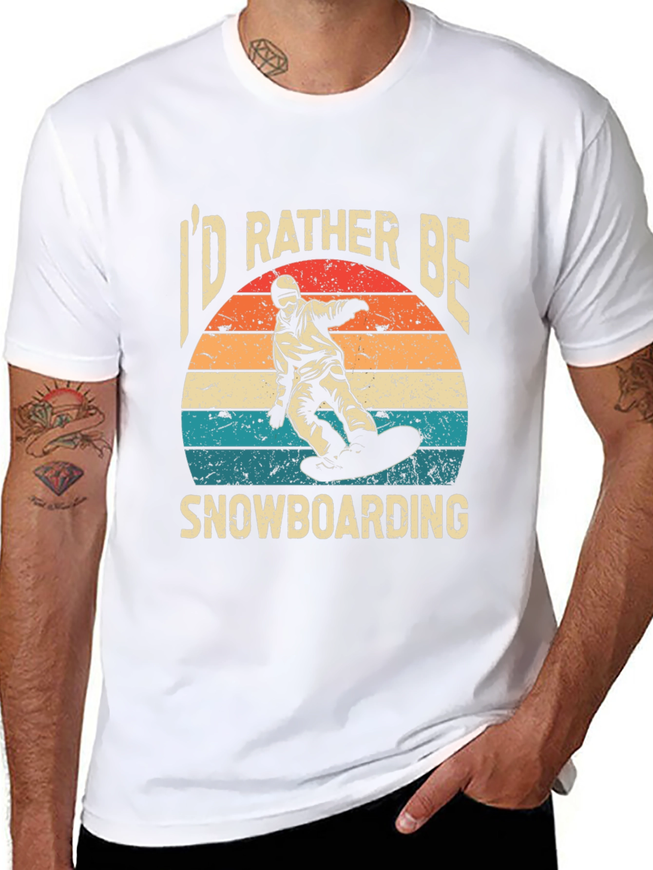 Id Rather Be Snowboarding Black T-Shirt