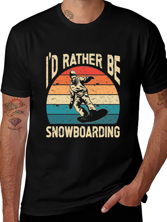 Id Rather Be Snowboarding Black T-Shirt