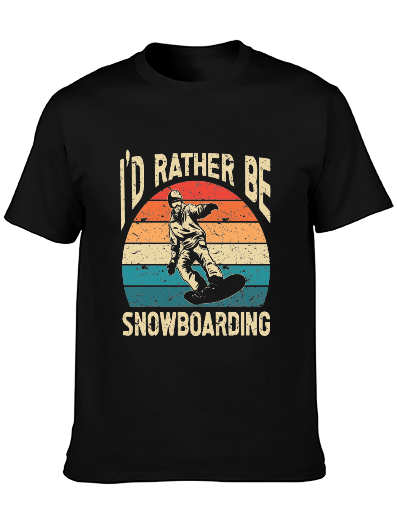 Id Rather Be Snowboarding Black T-Shirt