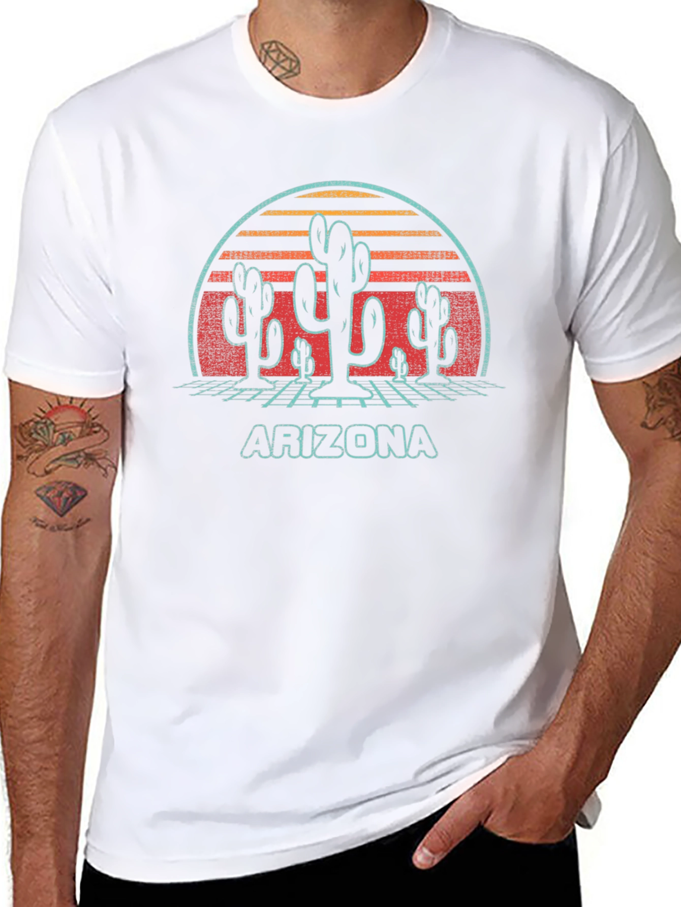 Retro Arizona Cactus Graphic T-Shirt