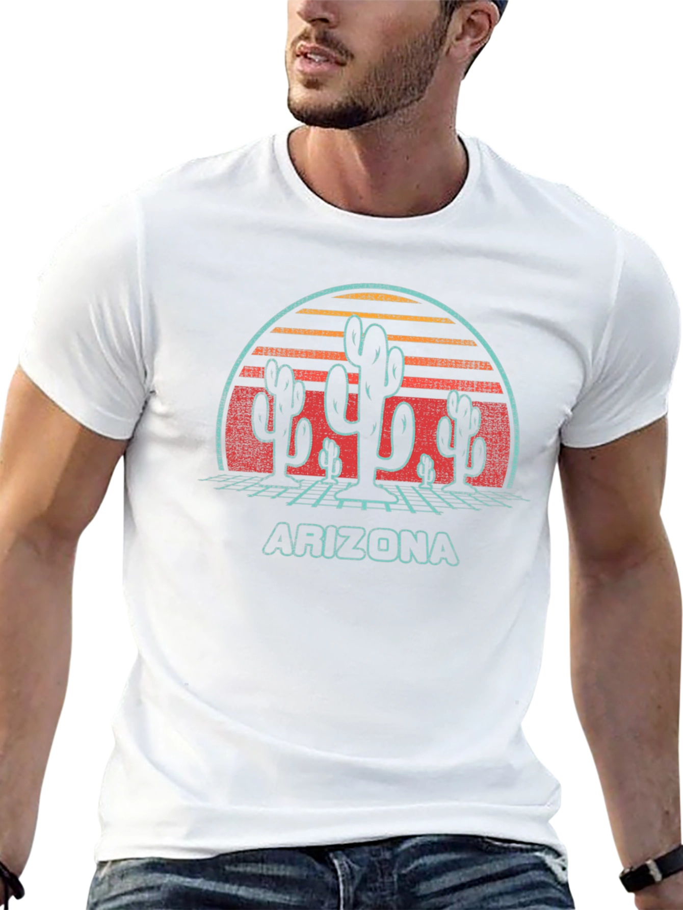 Retro Arizona Cactus Graphic T-Shirt