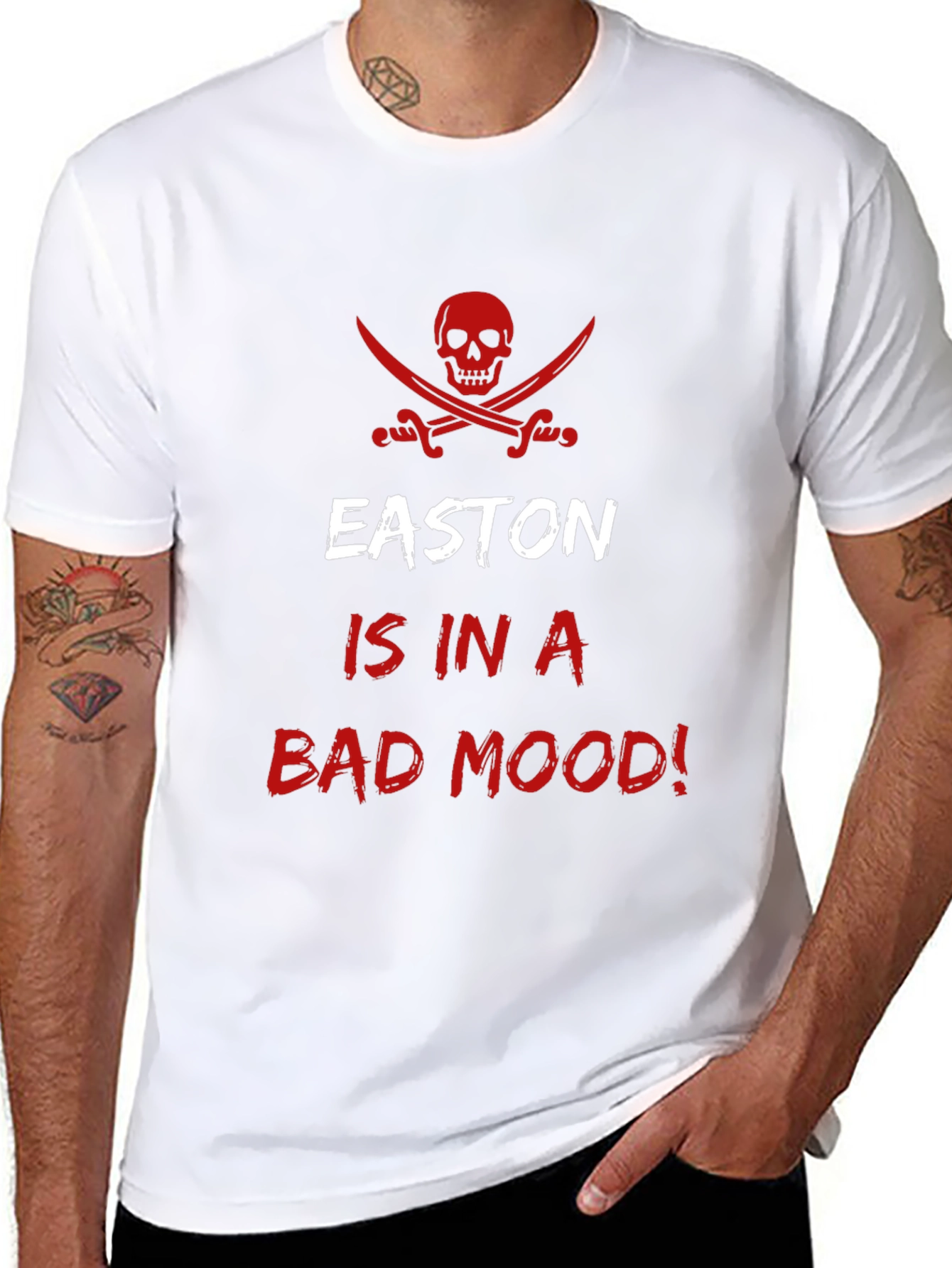 Easton Bad Mood T-Shirt - Skull Pirate Design