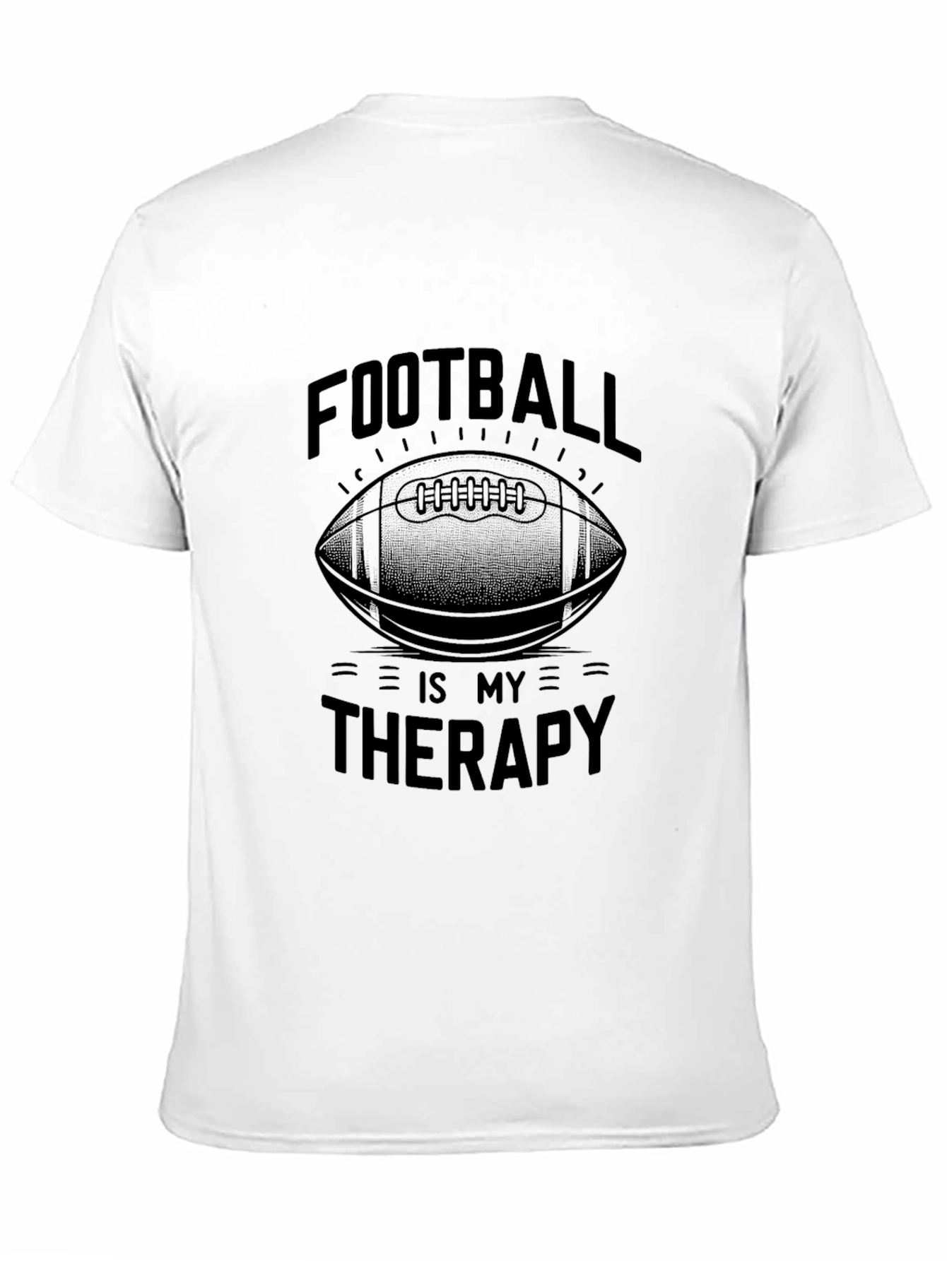 Football is My Therapy Black Graphic Tee