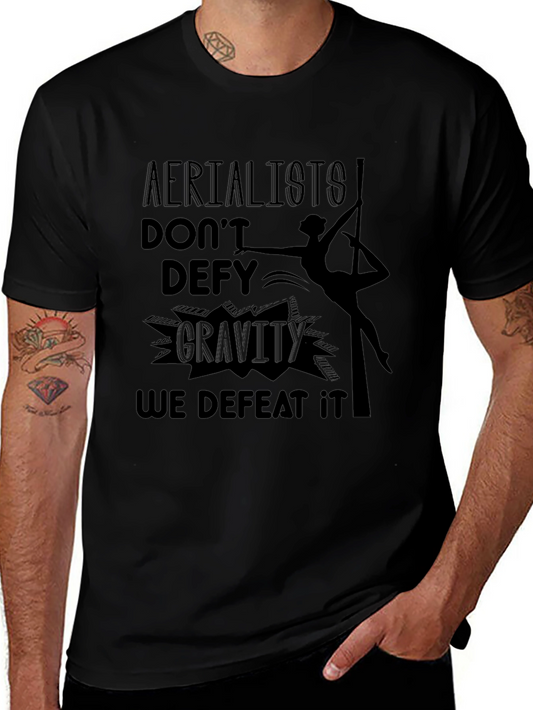 Aerialists Defeat Gravity Black Graphic T-Shirt