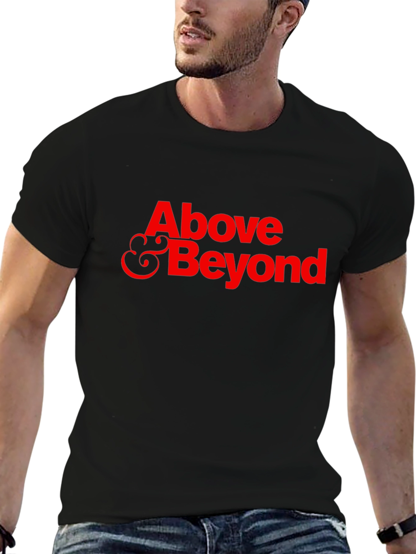 Above & Beyond Black Cotton Graphic Tee