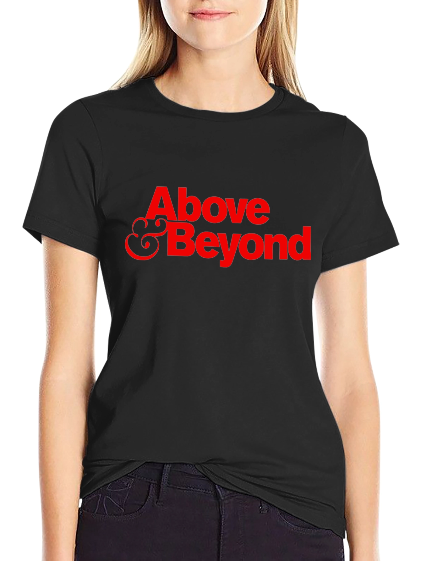 Above & Beyond Black Cotton Graphic Tee