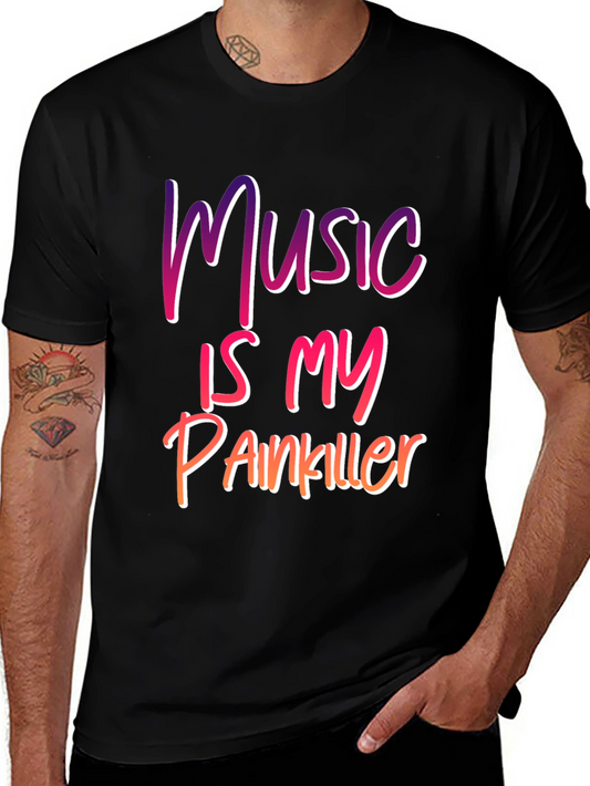 Music Is My Painkiller Graphic Tee - Trendy Comfort Fit